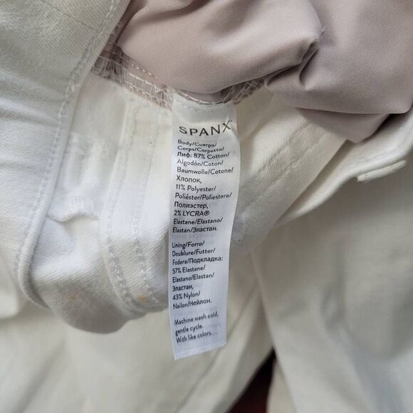 Spanx White Ankle Pull-On Skinny Jeans Pants Sz L Slimming Shaping 20271R - Picture 6 of 11